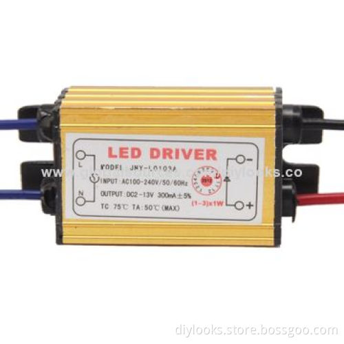 LED Driver with 2Pin JST Connector Cable for 1-3 x 1W LED Floodlight Lamp